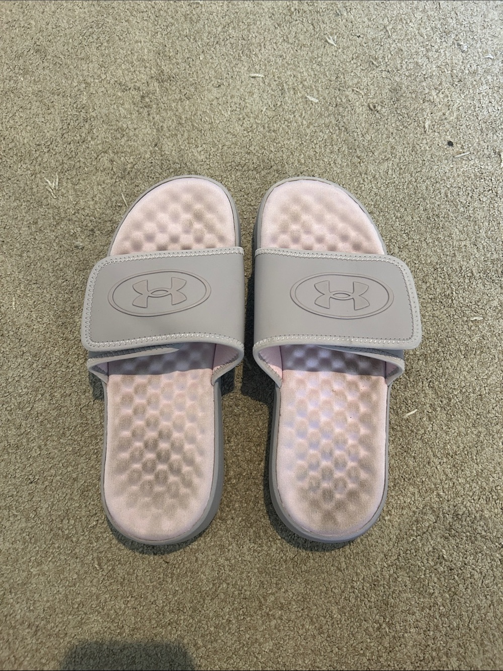 Under Armour Blush Pink Adjustable Slide Sandals